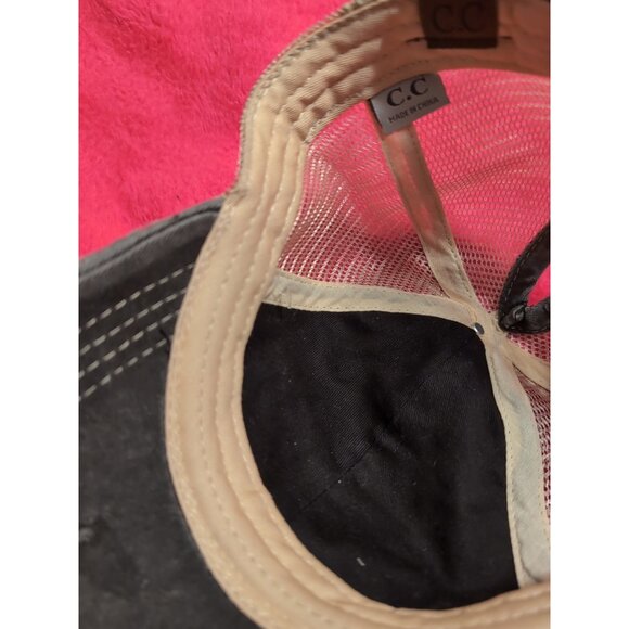 C.C Ponytail Messy Buns Trucker Ponycaps Plain Baseball Hat Distressed Aztec - Picture 7 of 9